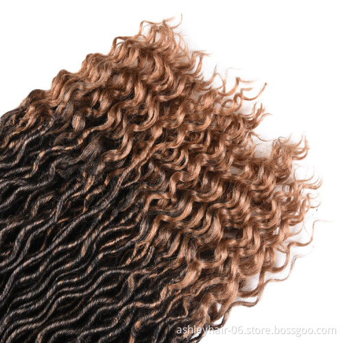 18 Inch 24 Strands Synthetic Hair Curly End Goddess Soft Crochet Braids Faux Locs braid hair